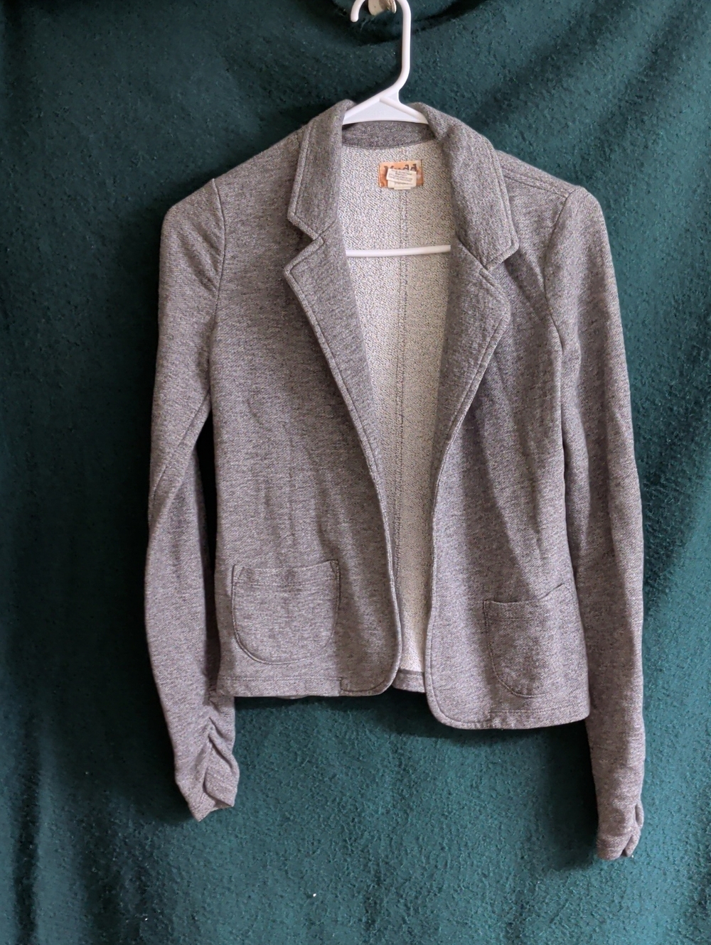 Mudd Gray Knit Open-Front Blazer